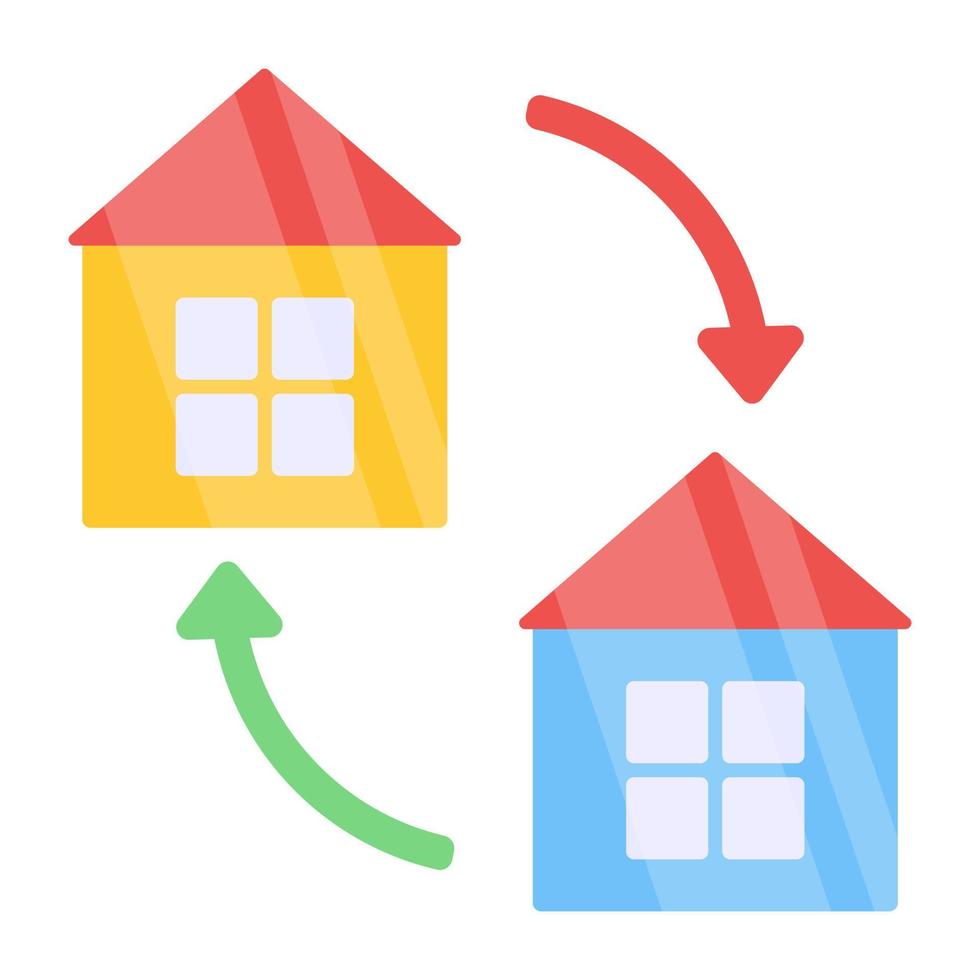 icona del design piatto di scambio di casa vettore