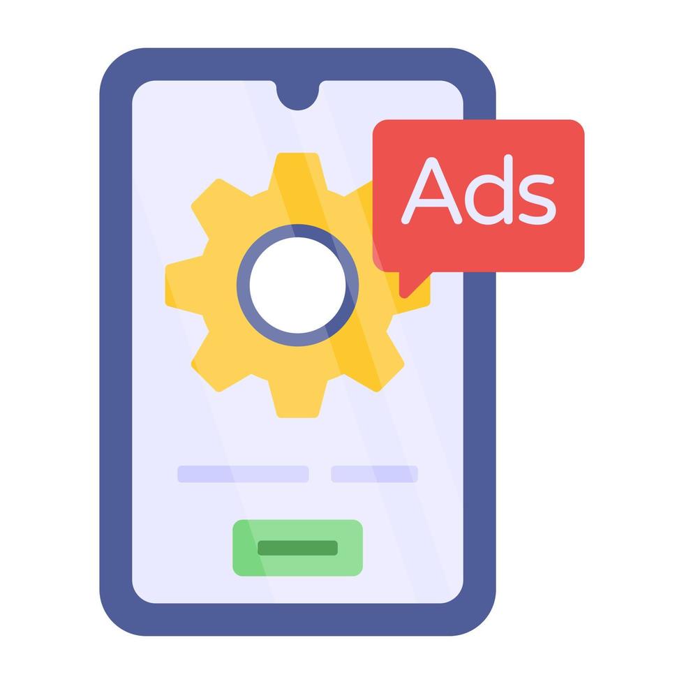 un'icona di design perfetta per la gestione degli annunci per dispositivi mobili vettore