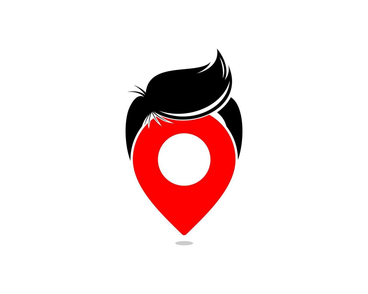 posizione del punto con il logo dell'uomo dei capelli vettore