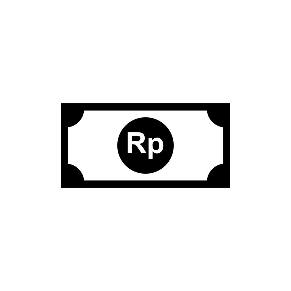 simbolo dell'icona di valuta dell'indonesia, idr, carta dei soldi della rupia. illustrazione vettoriale