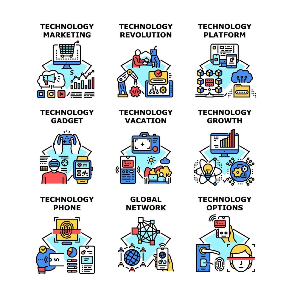 illustrazione vettoriale dell'icona del concetto di business tecnologico