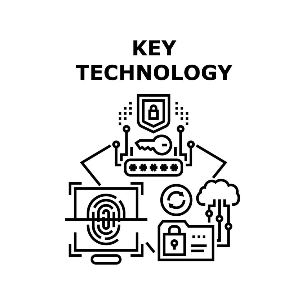 illustrazione vettoriale dell'icona della tecnologia chiave