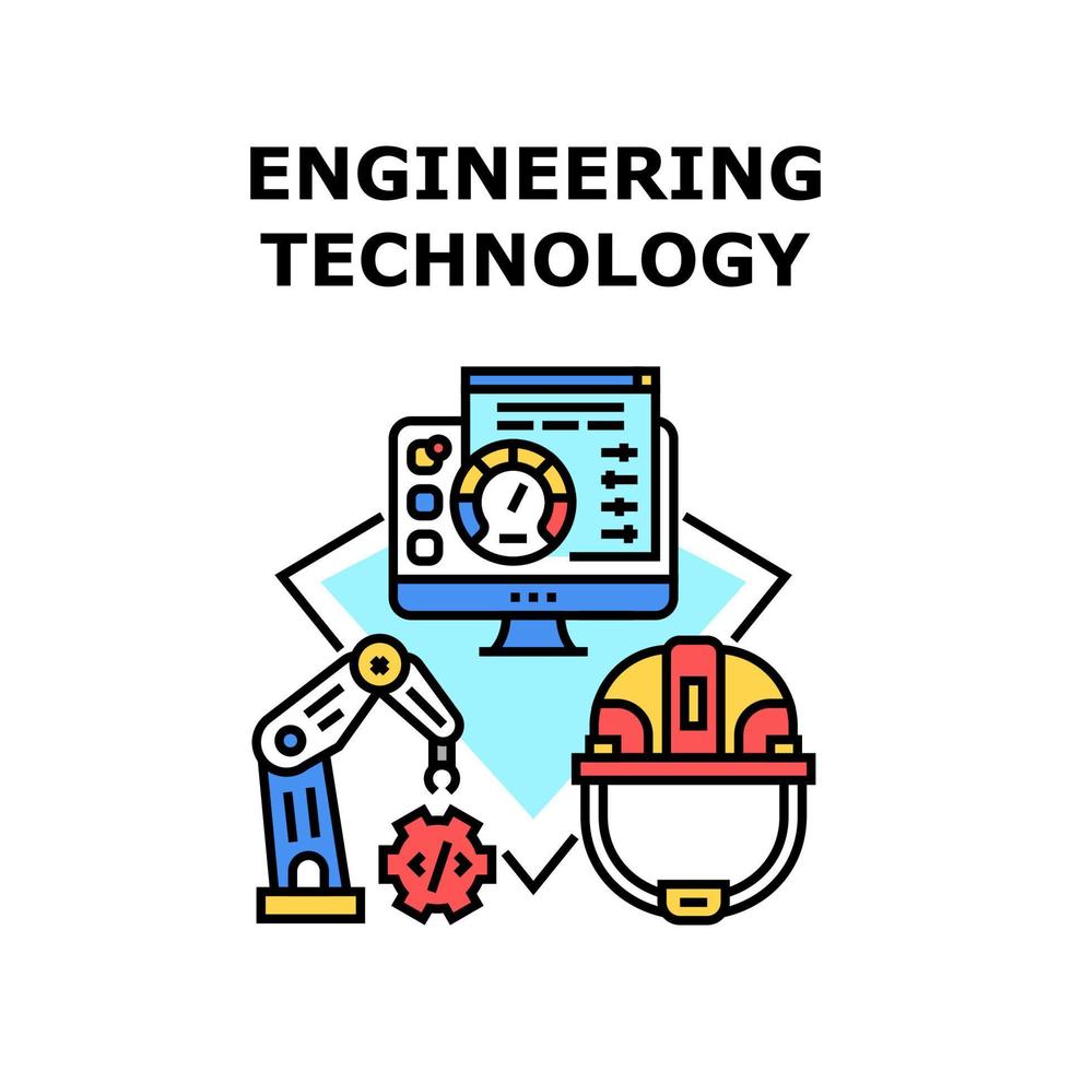 illustrazione vettoriale dell'icona della tecnologia di ingegneria