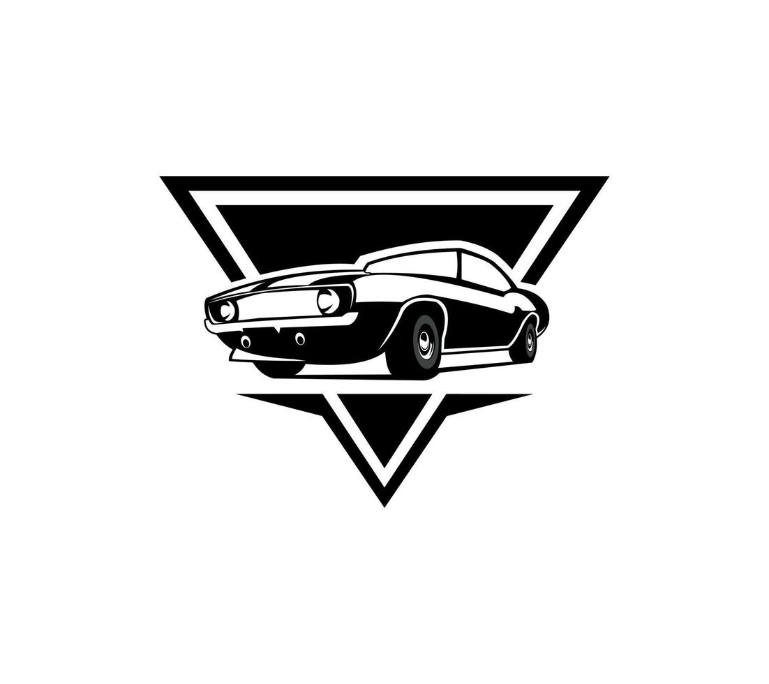 logo muscle car - illustrazione vettoriale, design emblema su sfondo bianco vettore