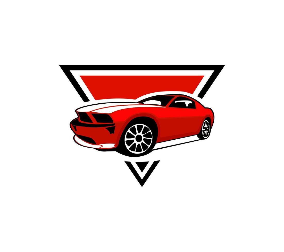 muscle car silhouette logo vettoriale concetto distintivo emblema isolato