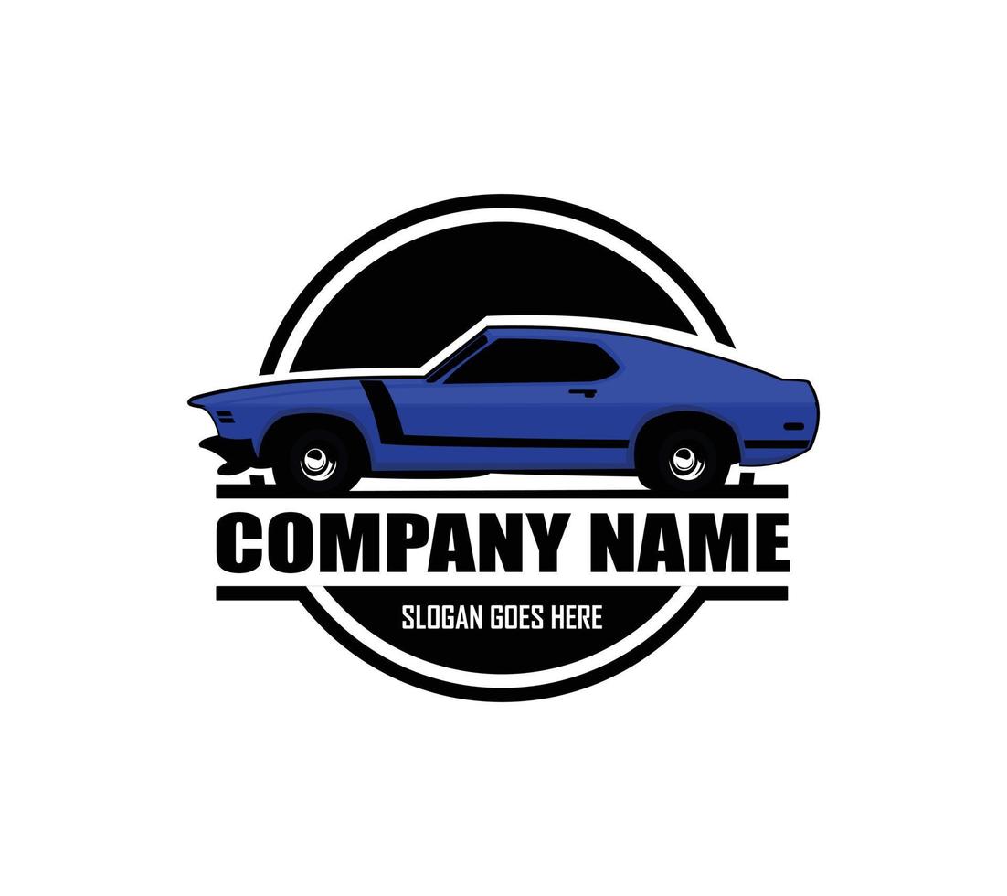 logo muscle car - illustrazione vettoriale, design emblema su sfondo bianco vettore