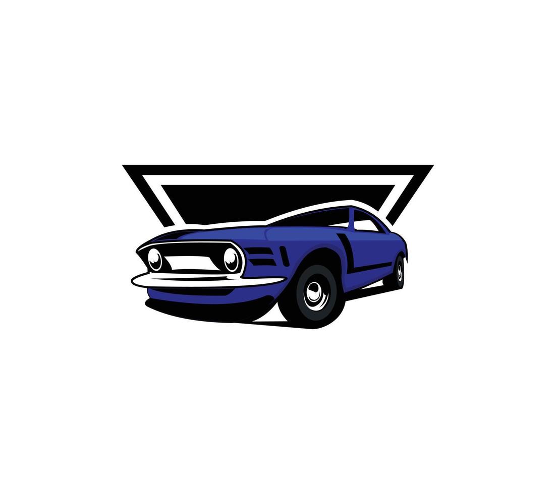 muscle car silhouette logo vettoriale concetto distintivo emblema isolato