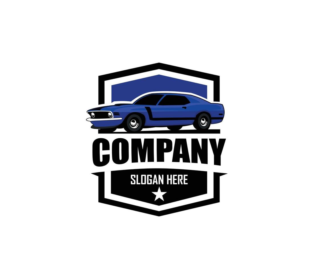 muscle car silhouette logo vettoriale concaept distintivo emblema isolato