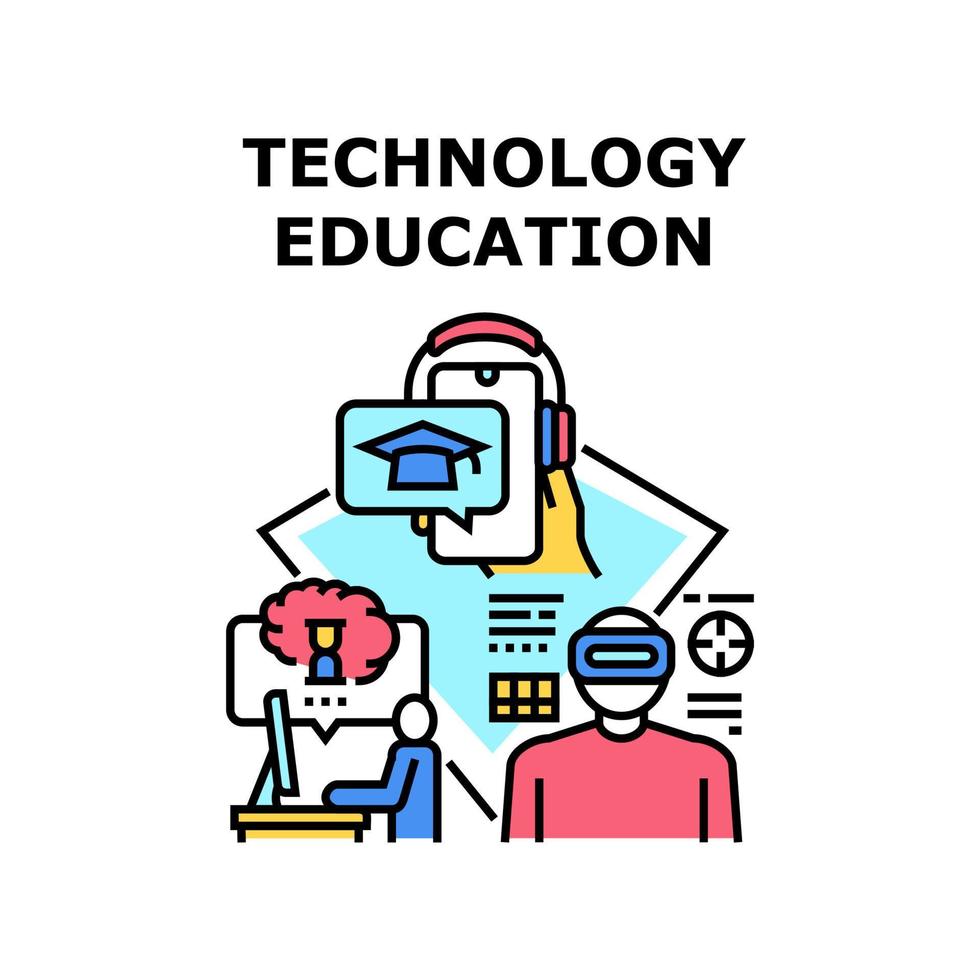 illustrazione vettoriale dell'icona dell'istruzione tecnologica