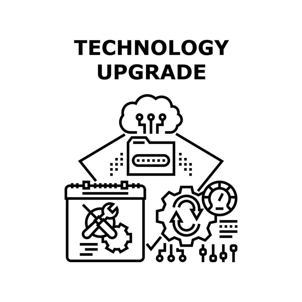 illustrazione vettoriale dell'icona di aggiornamento della tecnologia