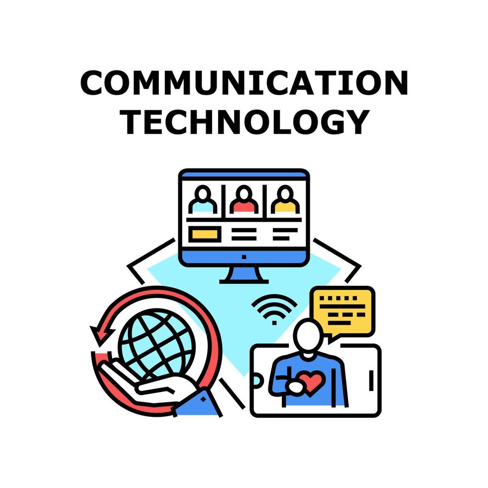 illustrazione vettoriale dell'icona della tecnologia di comunicazione