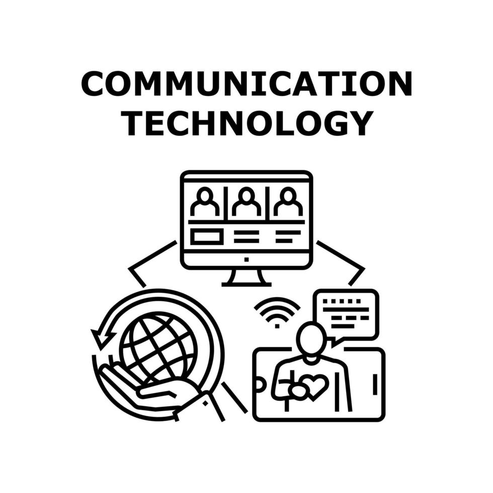 illustrazione vettoriale dell'icona della tecnologia di comunicazione