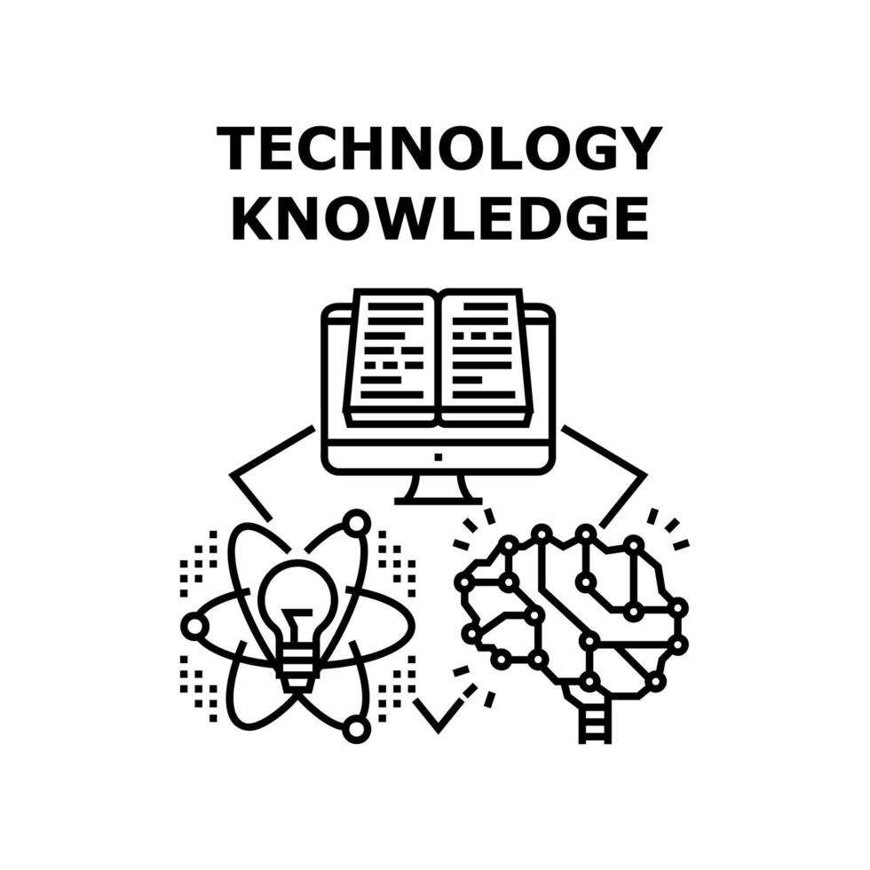 illustrazione vettoriale dell'icona della conoscenza della tecnologia