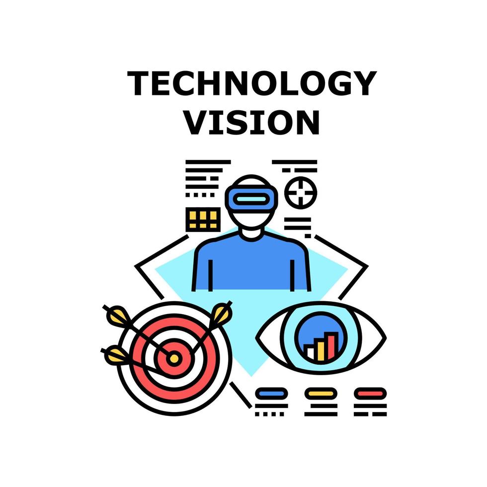 illustrazione vettoriale dell'icona di visione tecnologica
