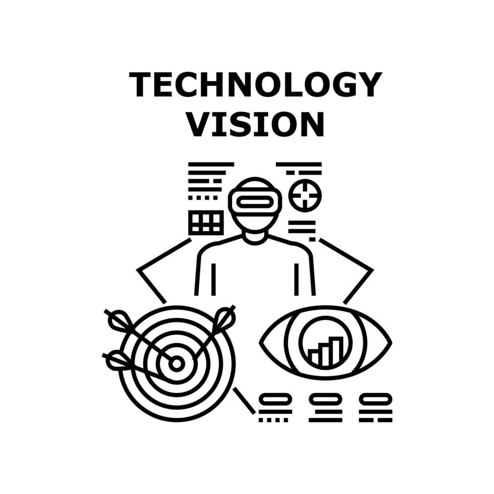 illustrazione vettoriale dell'icona di visione tecnologica