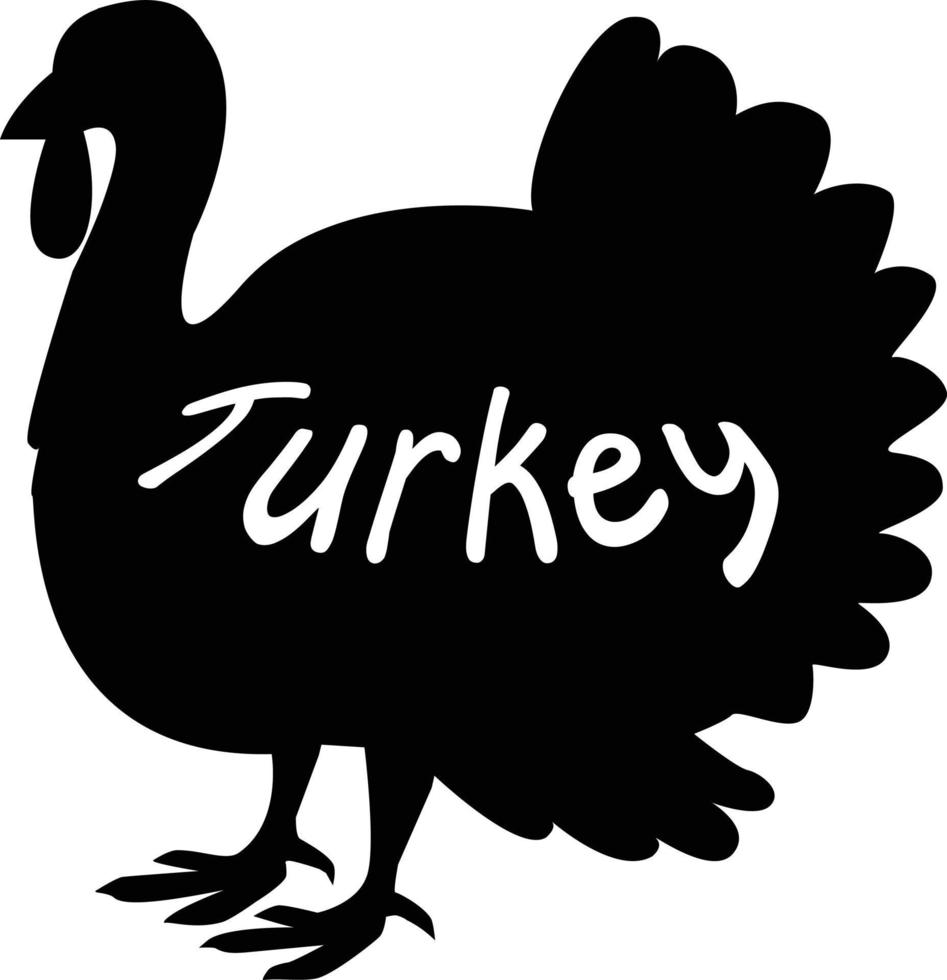 icona del tacchino del ringraziamento su priorità bassa bianca. segno di tacchino. simbolo del giorno della Turchia. stile piatto. vettore