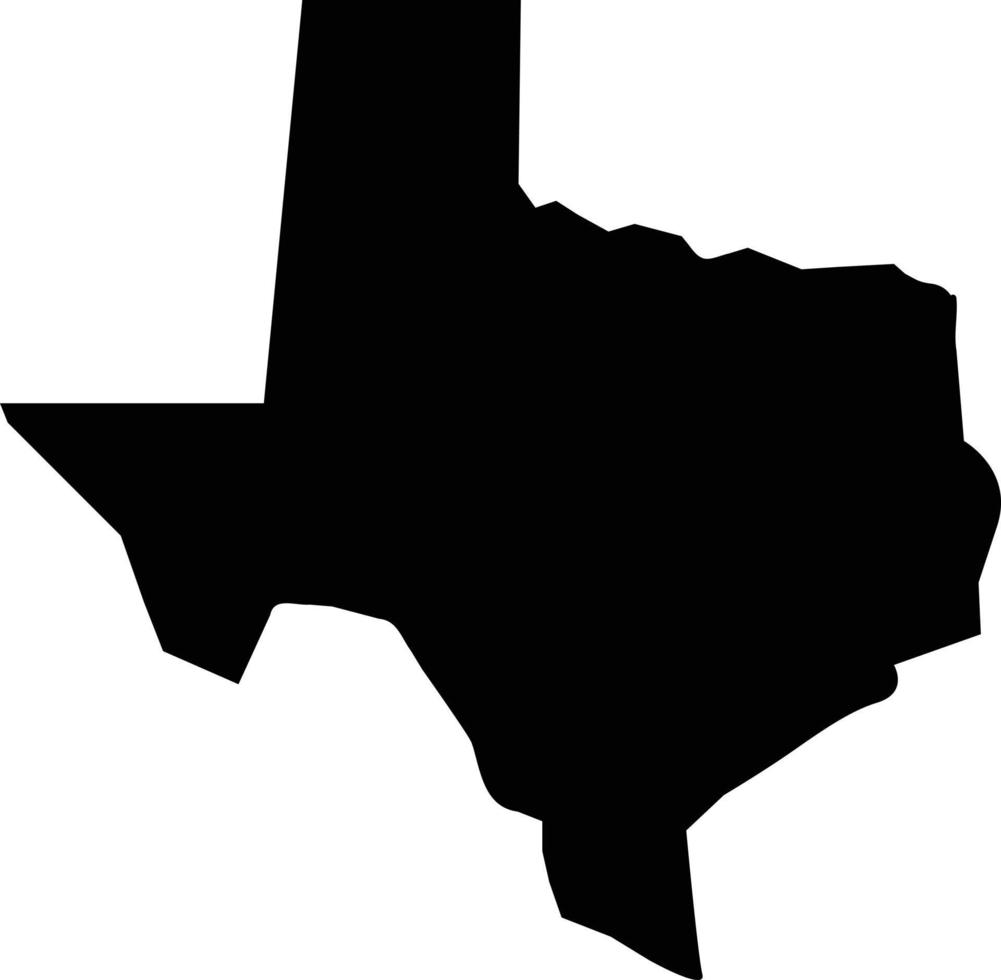 mappa dello stato del texas in nero su sfondo bianco. stile piatto. icona della mappa del texas per il design del tuo sito web, il logo, l'app, l'interfaccia utente. simbolo della mappa del texas. vettore