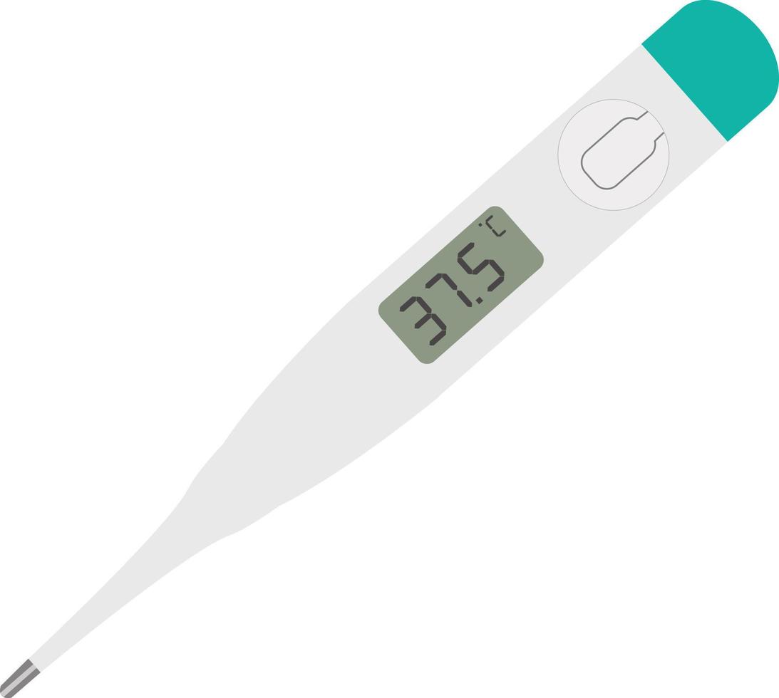 icona del termometro digitale medico su sfondo bianco. simbolo del termometro. stile piatto. segno di termometro elettronico medico. vettore