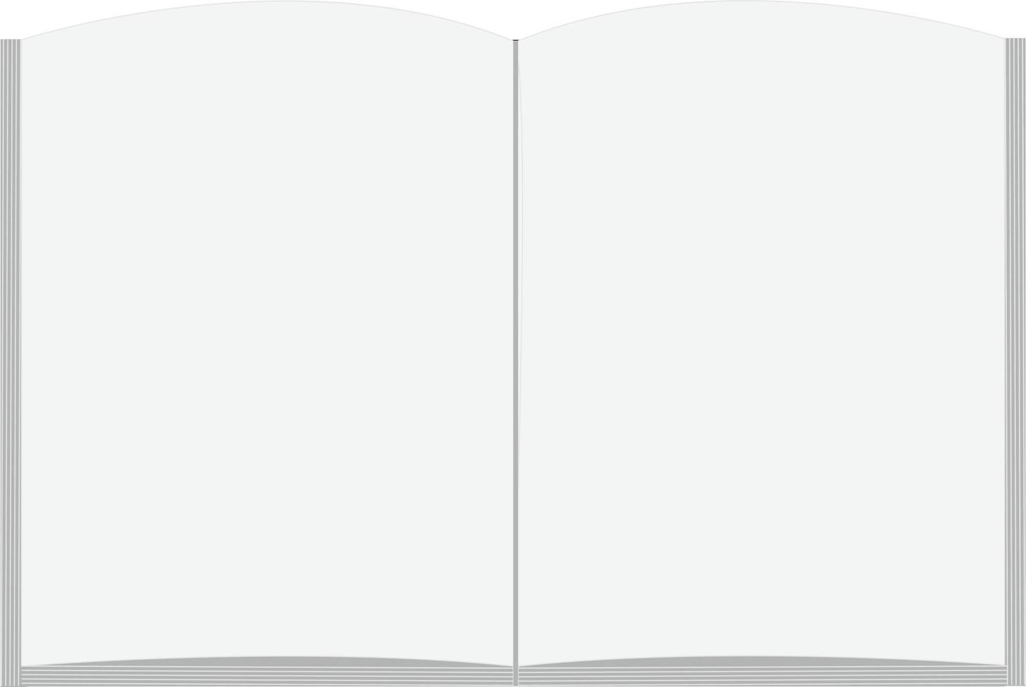 libro aperto in bianco su priorità bassa bianca. stile piatto. vista dall'alto del libro aperto. segno di libro aperto. vettore