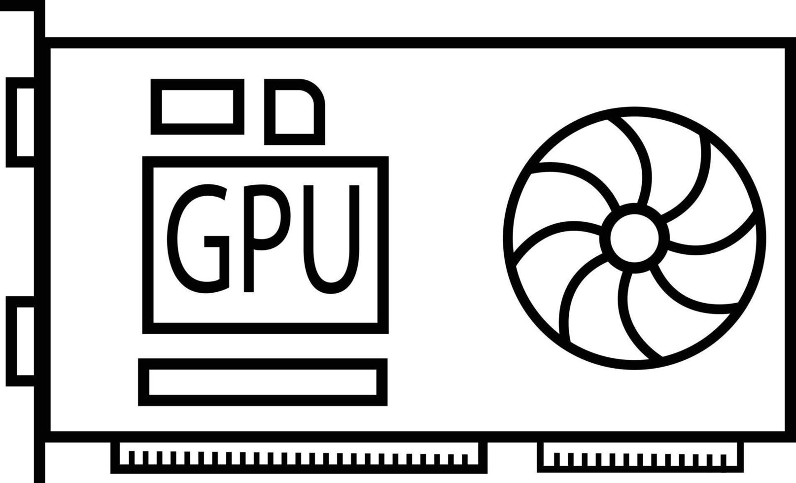 icona della scheda video del computer su sfondo bianco. stile piatto. icona della scheda video per il design, il logo, l'app, l'interfaccia utente del tuo sito web. simbolo della scheda grafica del computer. vettore