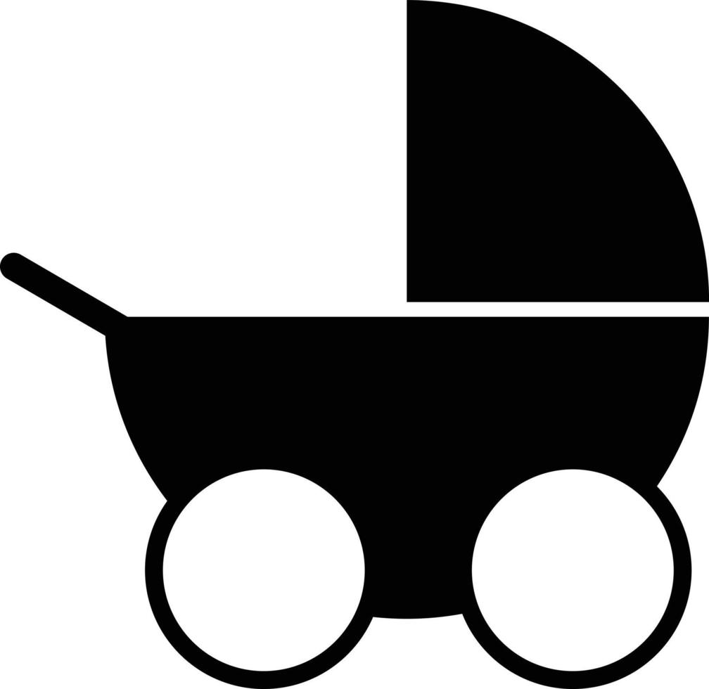 icona del passeggino su sfondo bianco. segno passeggino. simbolo della carrozza. stile piatto. vettore