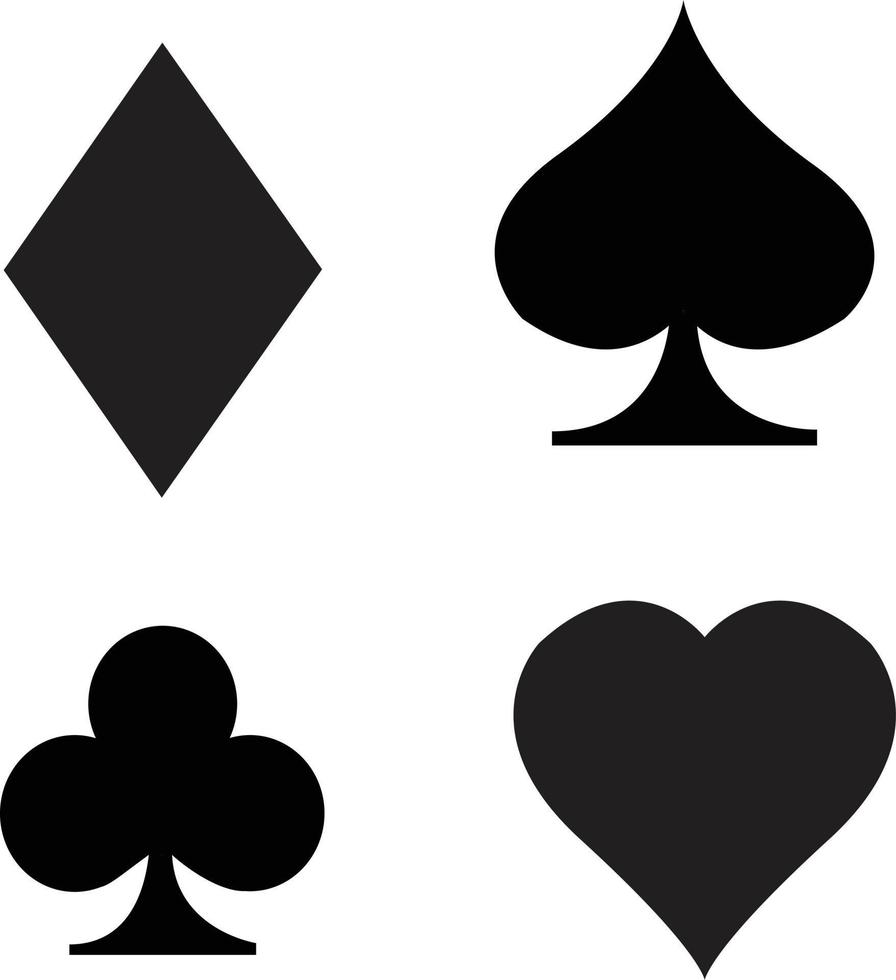 icona di semi di carta su sfondo bianco. segno di carte da gioco. simbolo della carta da gioco. stile piatto. vettore