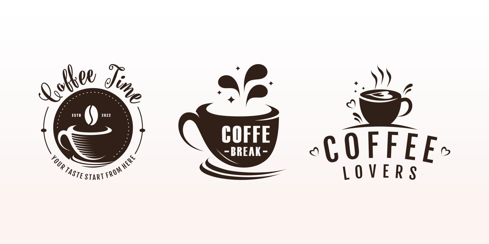 design del logo vettoriale del caffè con un vettore premium di concetto unico