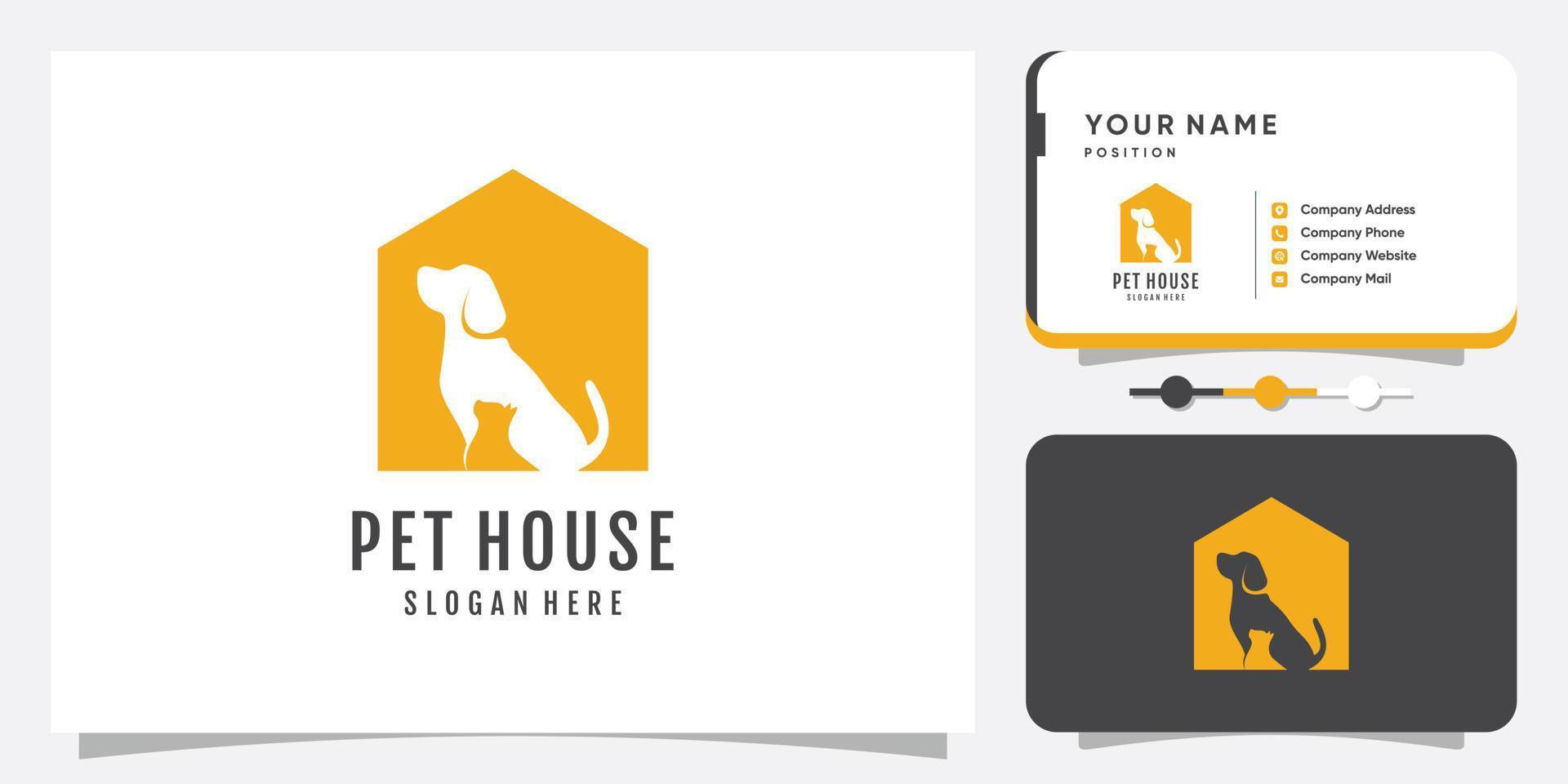 design del logo dell'icona dell'animale domestico con il vettore premium del concetto di elemento creativo