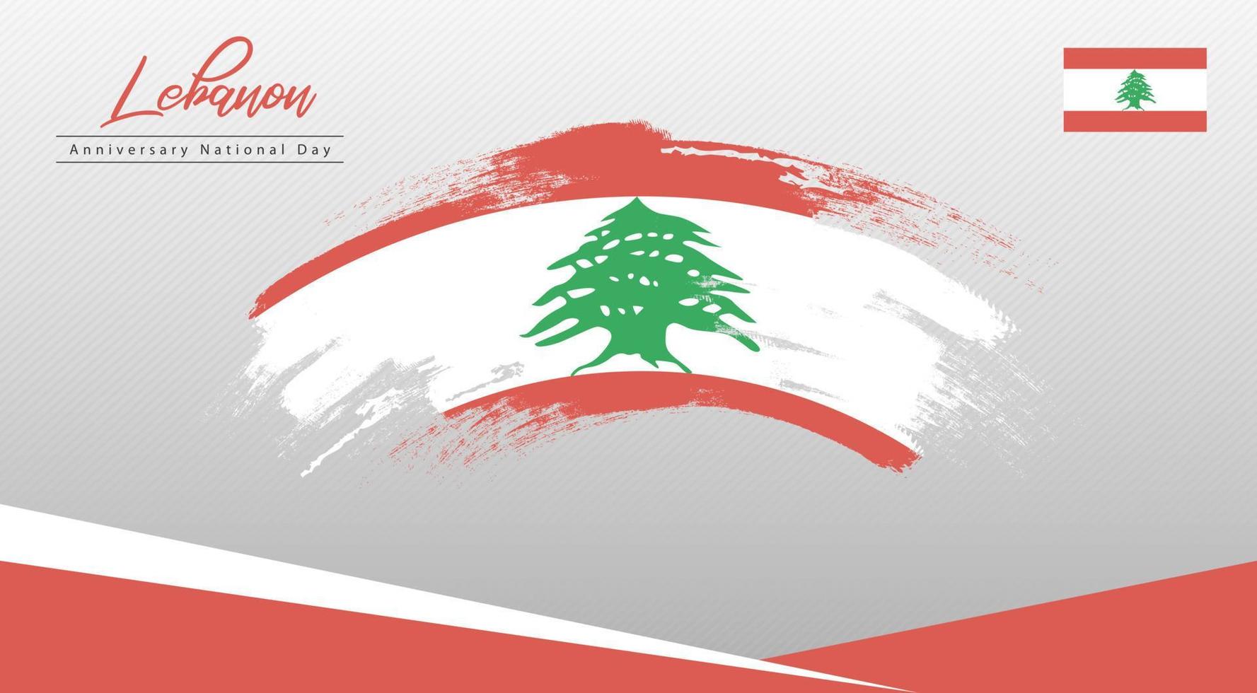 buona festa nazionale libano. banner, biglietto di auguri, design volantino. disegno del modello di poster vettore
