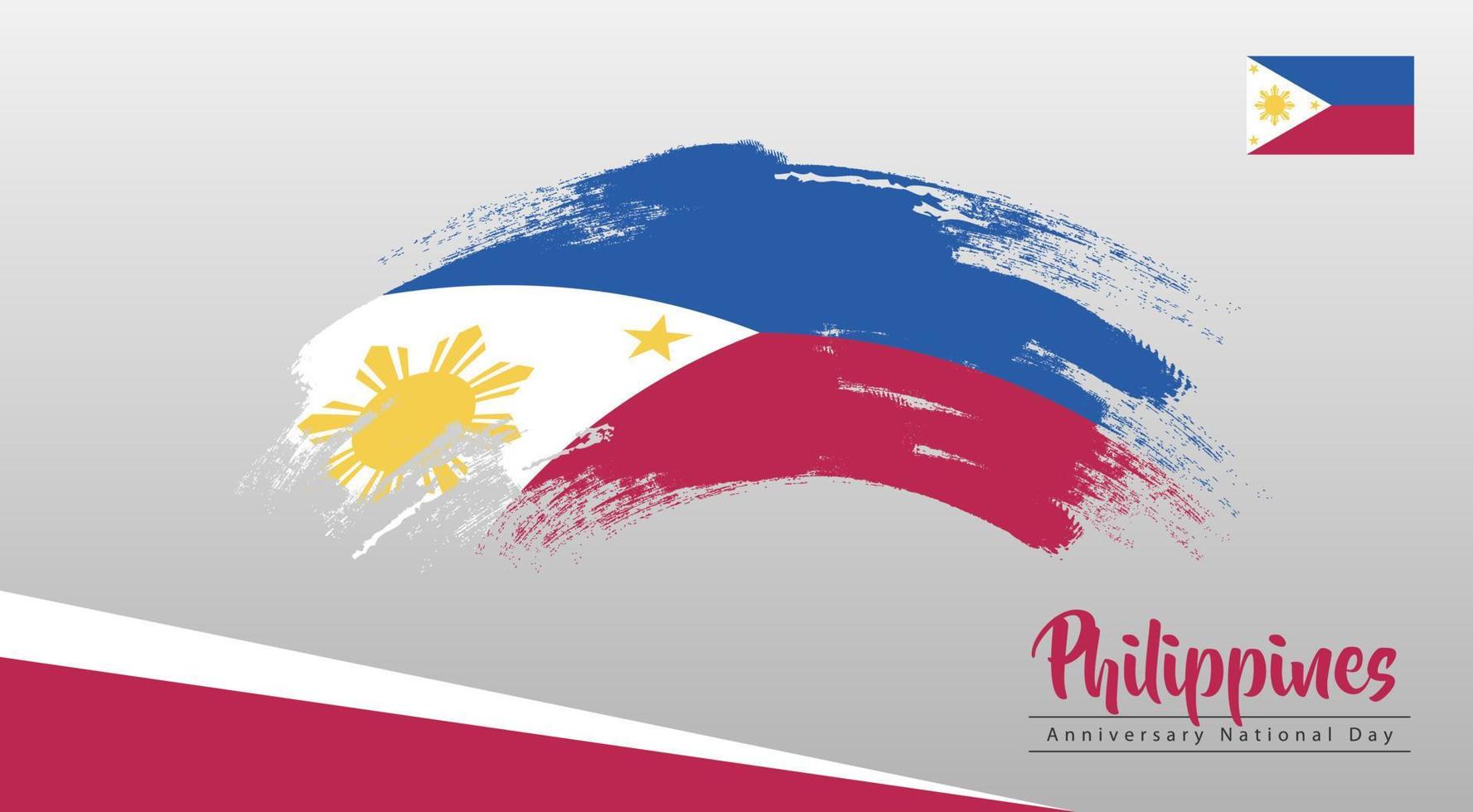 felice giornata nazionale filippine. banner, biglietto di auguri, design volantino. disegno del modello di poster vettore