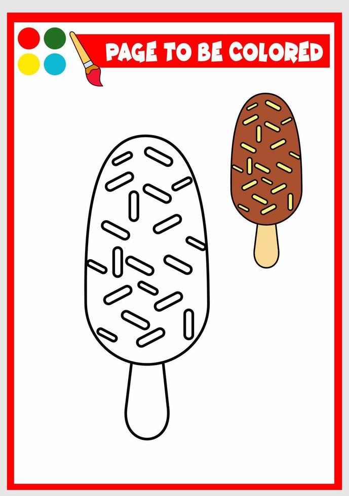 libro da colorare per bambini. gelato vettore