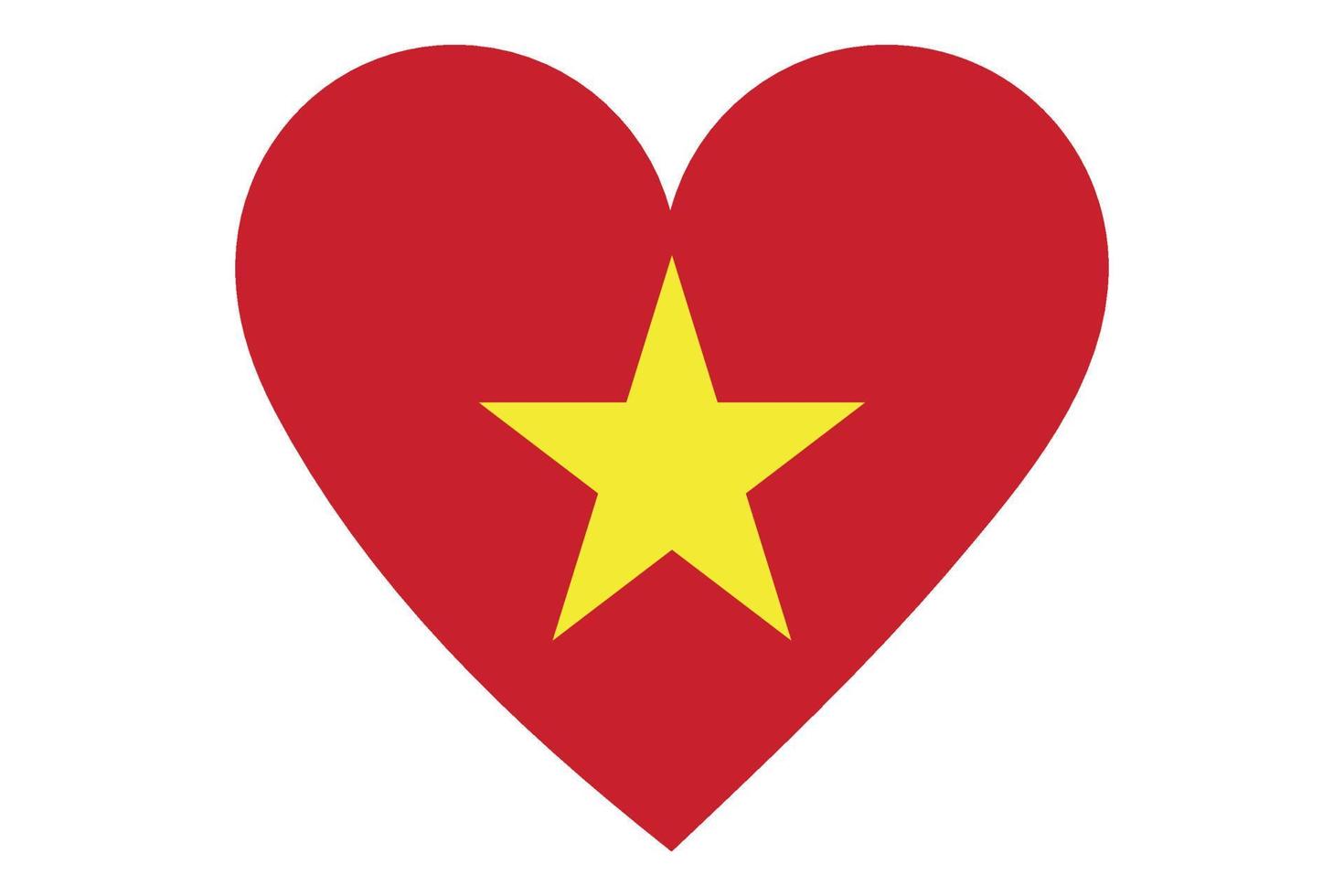 vettore di bandiera del cuore del vietnam su sfondo bianco.