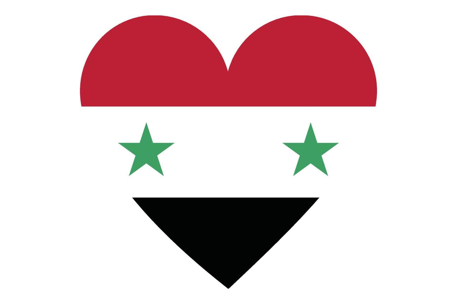 vettore di bandiera del cuore della siria su sfondo bianco.