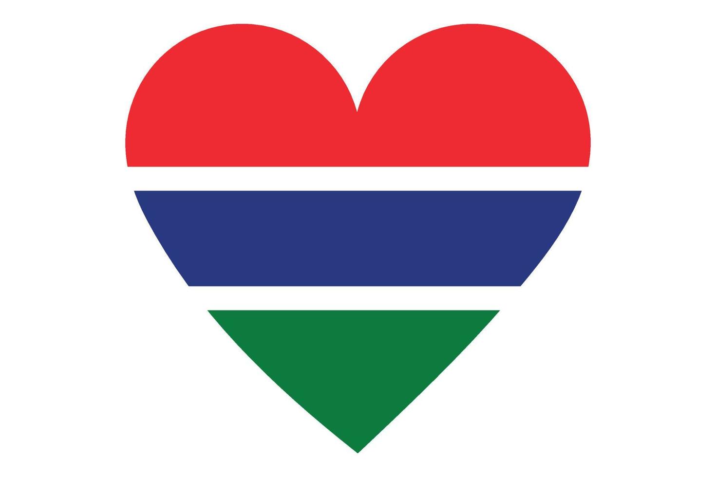 vettore di bandiera del cuore del gambia su sfondo bianco.