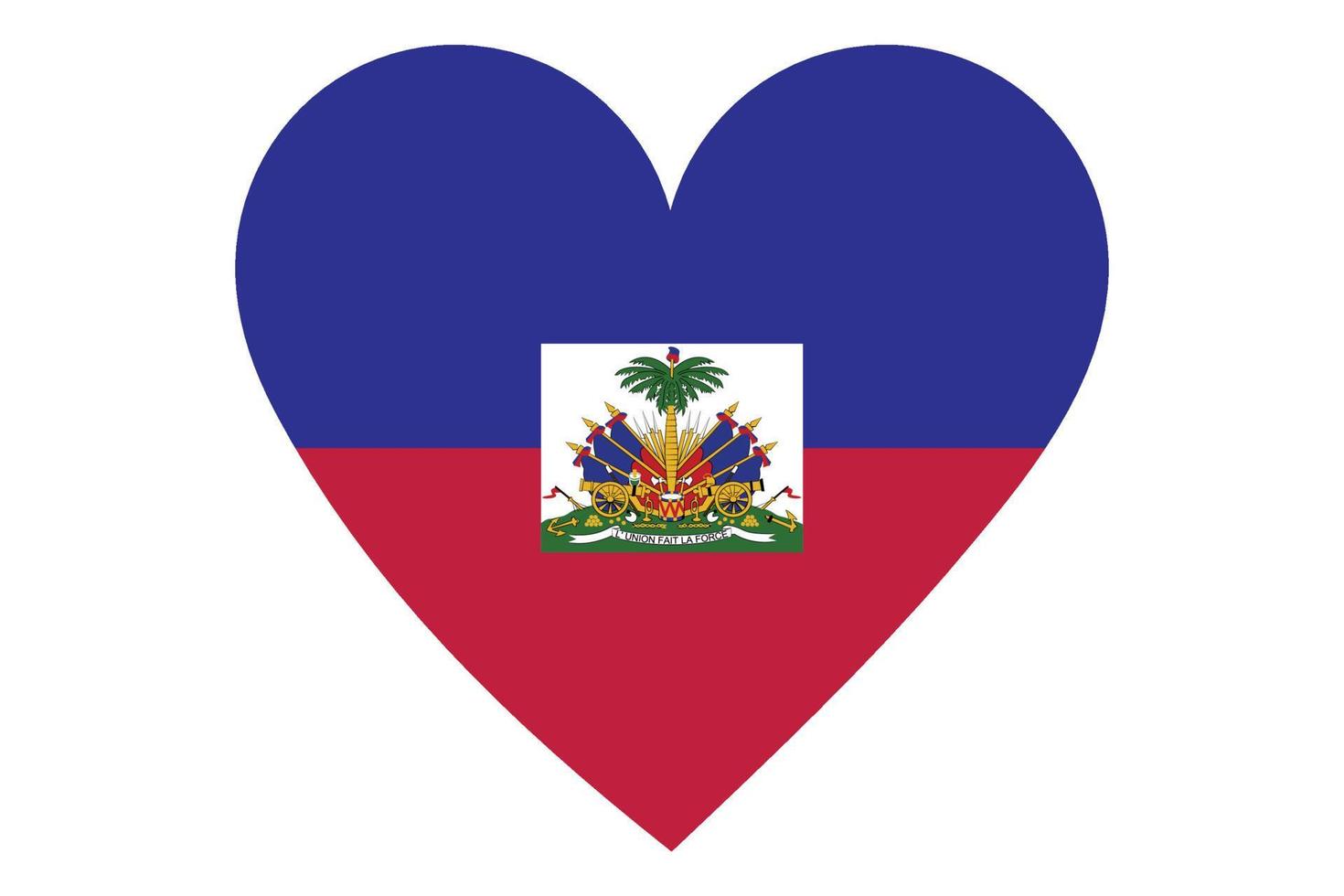 vettore di bandiera del cuore di haiti su sfondo bianco.