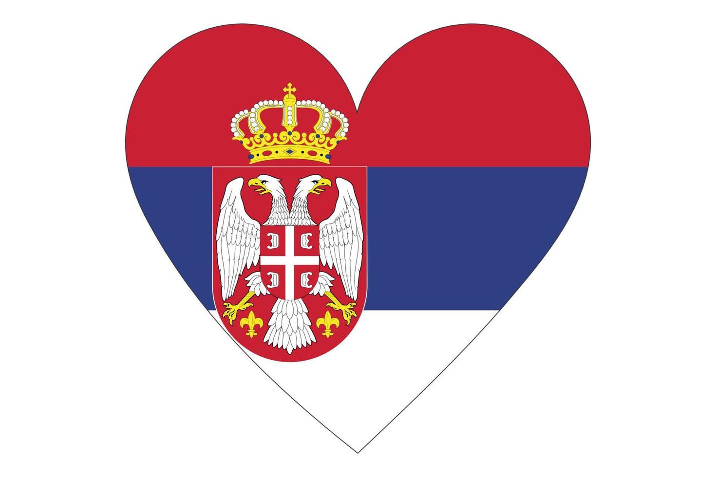 vettore di bandiera del cuore della serbia su sfondo bianco.