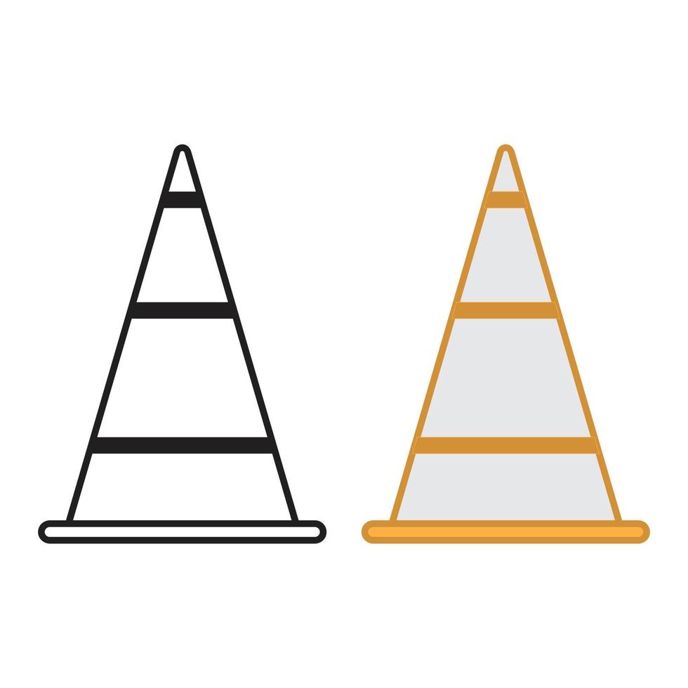 icona del cono di traffico isolato su sfondo bianco lavoro nel vettore stradale