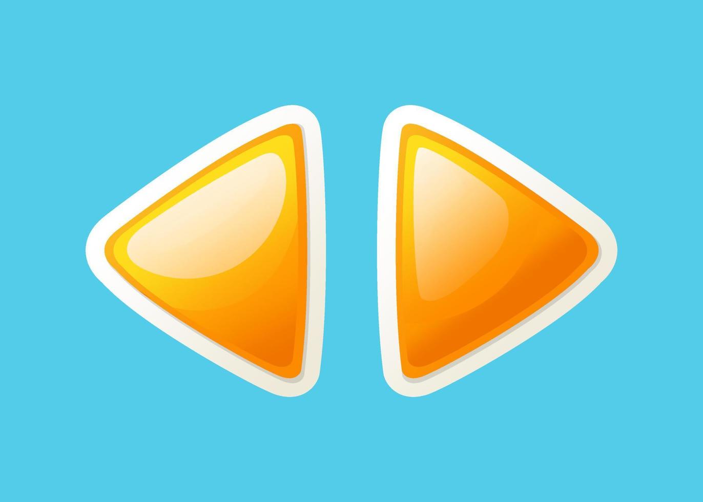 frecce gialle per interfaccia utente in stile cartone animato vettore