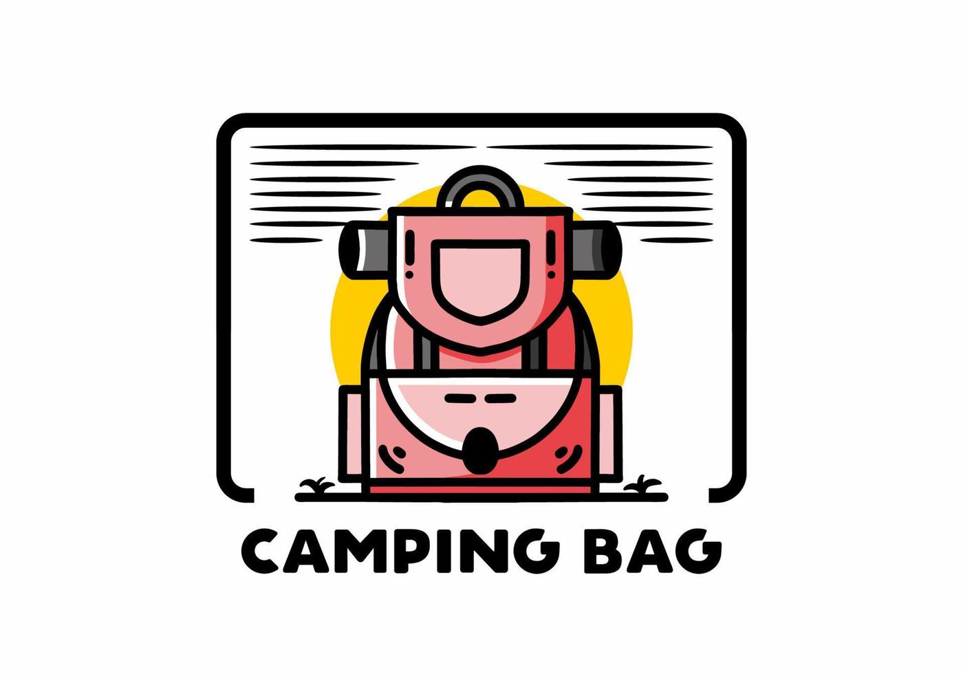 design semplice dell'illustrazione della borsa da campeggio vettore
