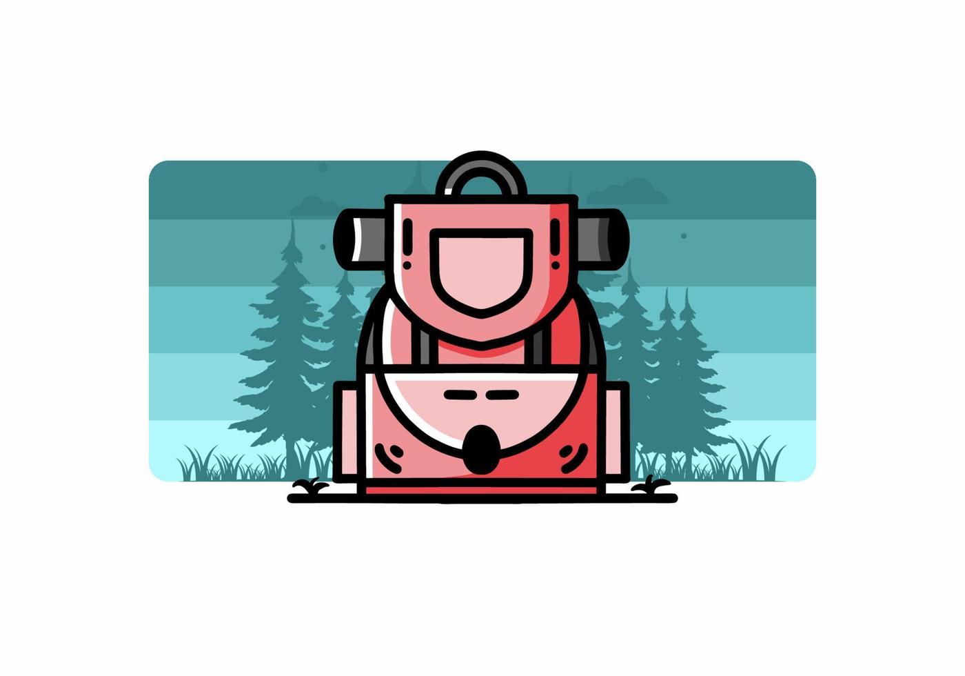 design semplice dell'illustrazione della borsa da campeggio vettore