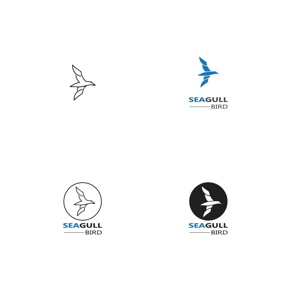 disegni vettoriali dell'icona del logo dell'uccello del gabbiano