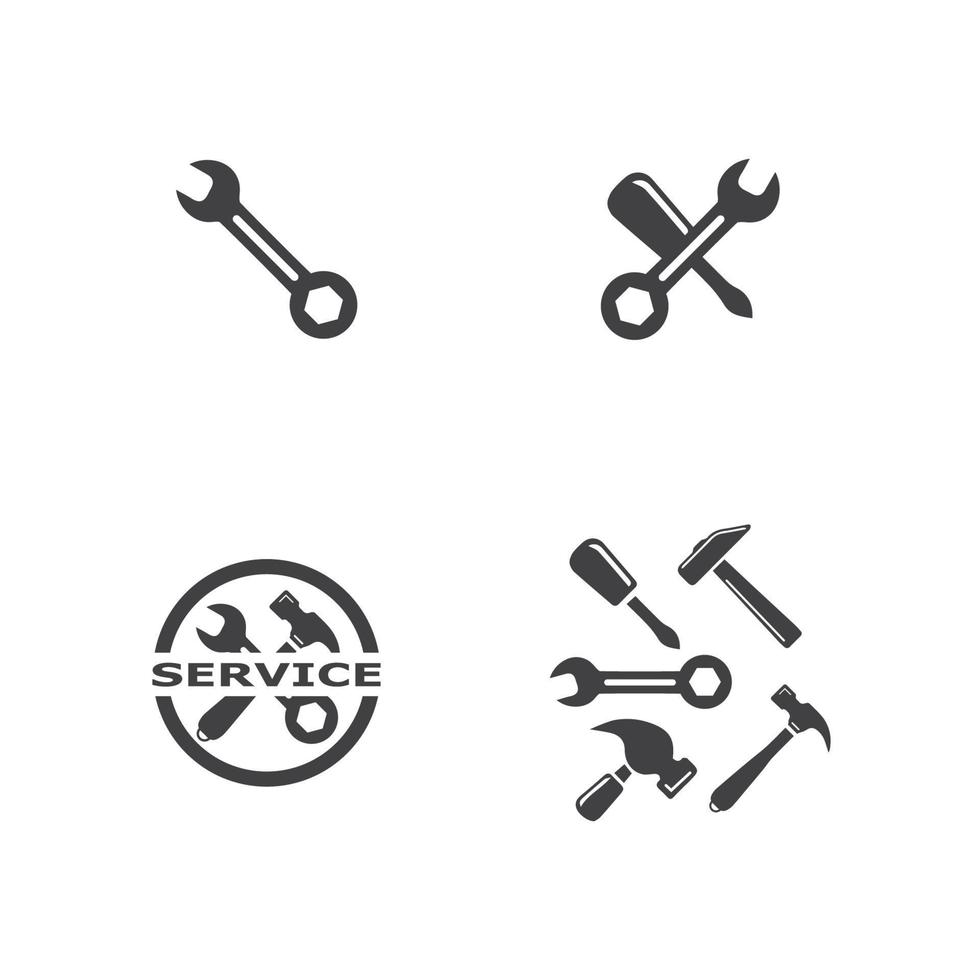 modello di progettazione dell'illustrazione dell'icona di vettore degli strumenti di servizio