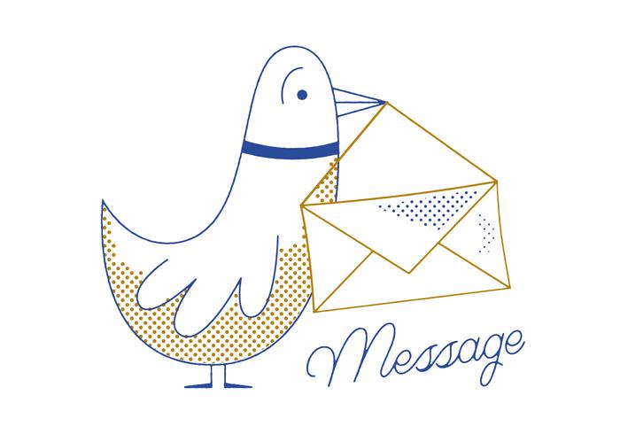 Vettore di piccione messaggio gratuito