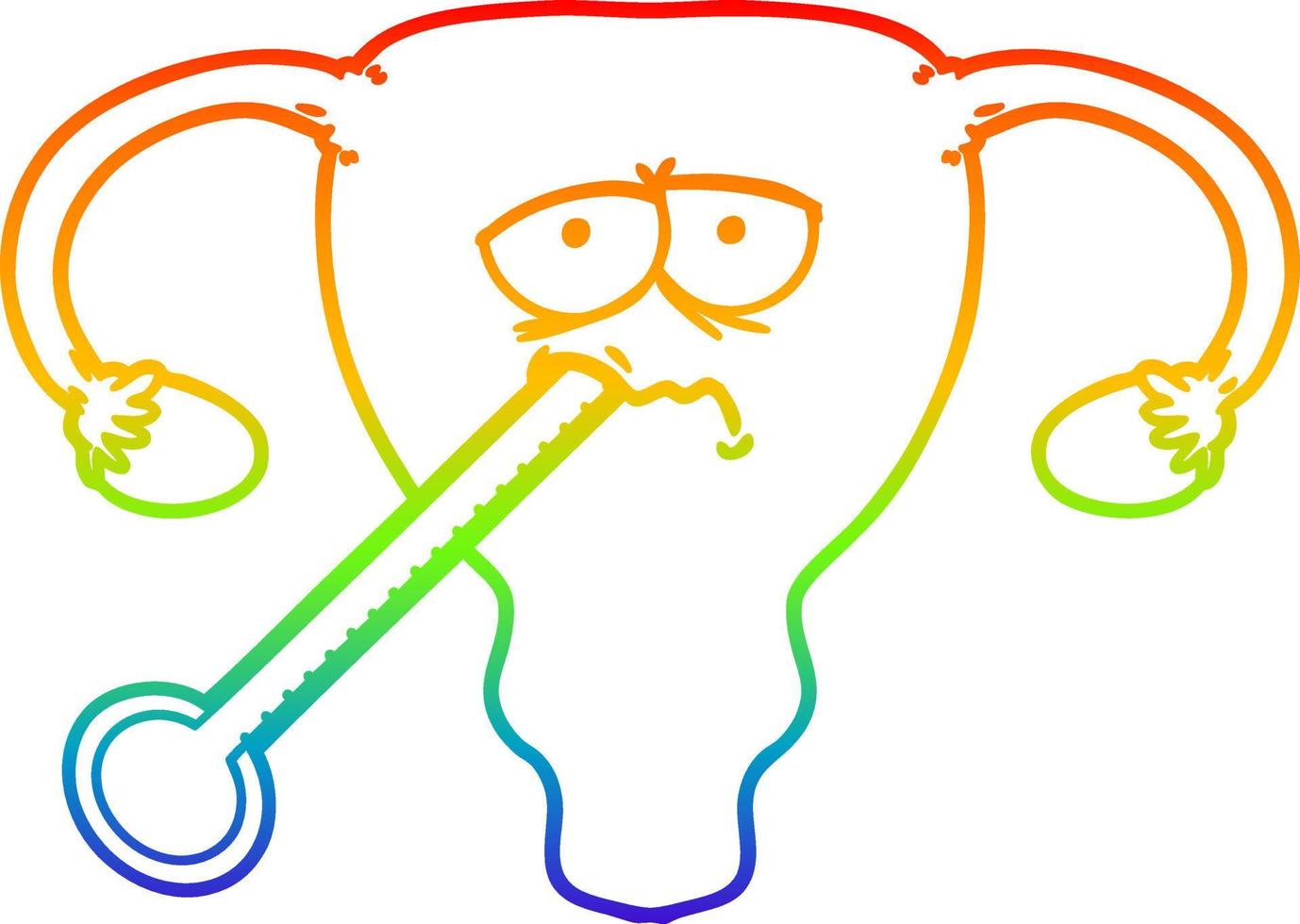 arcobaleno gradiente linea disegno cartone animato male utero vettore