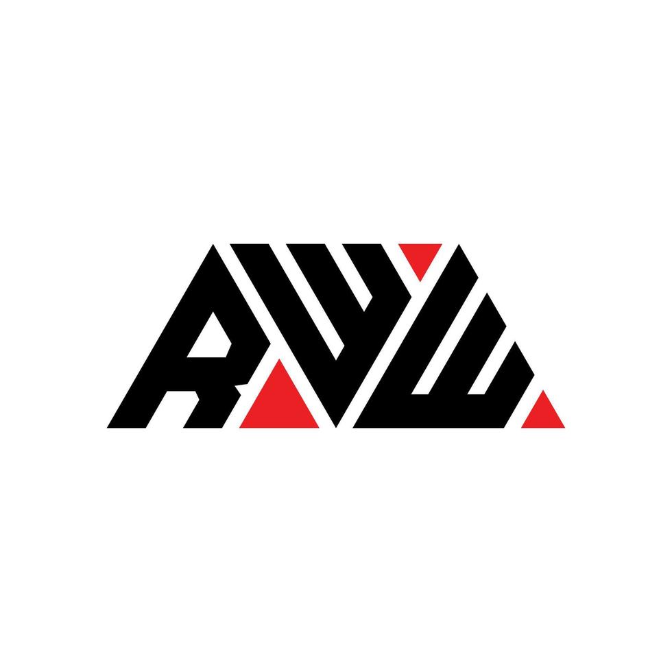 rww triangolo logo design lettera con forma triangolare. rww triangolo logo design monogramma. modello di logo vettoriale triangolo rww con colore rosso. rww logo triangolare logo semplice, elegante e lussuoso. rww