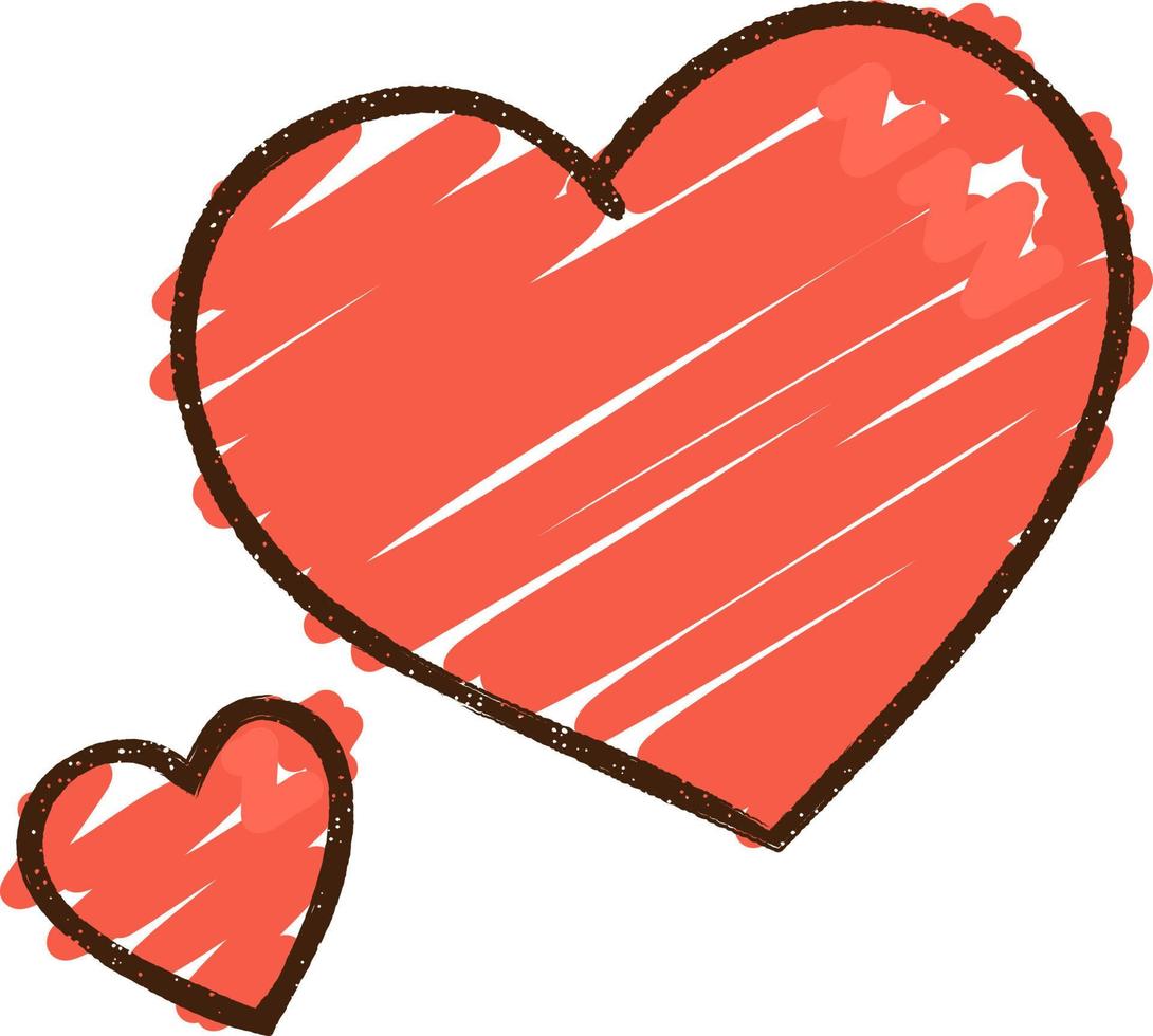 simboli del cuore disegno con il gesso vettore