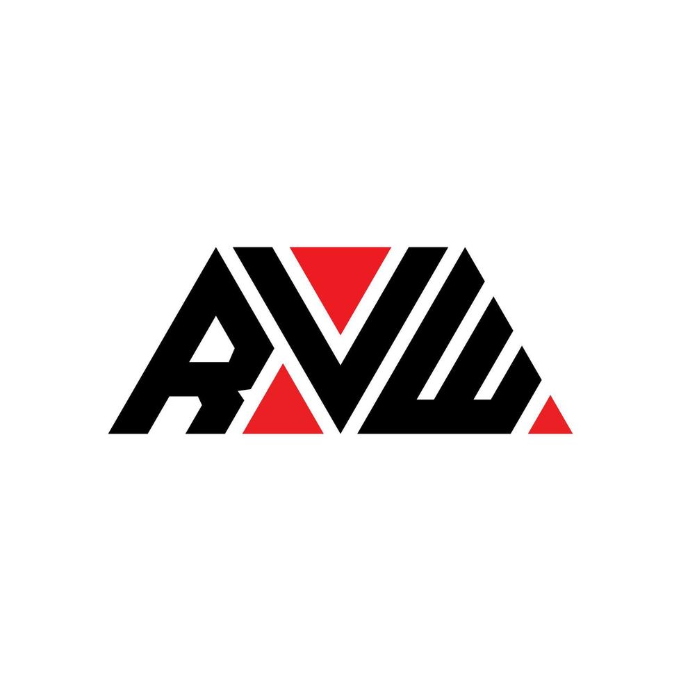 design del logo della lettera del triangolo rvw con forma triangolare. monogramma di design del logo del triangolo rvw. modello di logo vettoriale triangolo rvw con colore rosso. logo triangolare rvw logo semplice, elegante e lussuoso. rvw