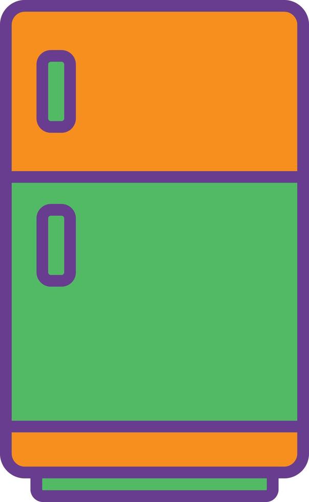 la linea del frigorifero ha riempito due colori vettore