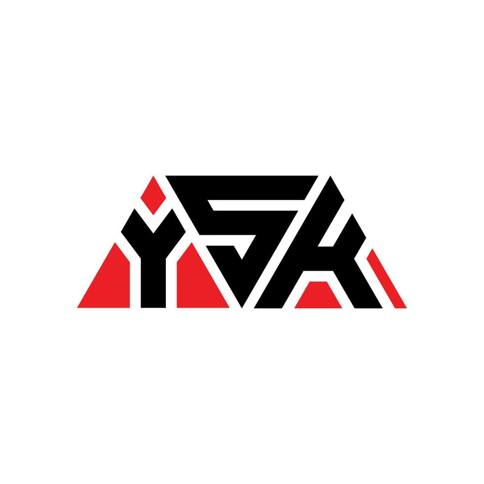 logo della lettera triangolo ysk con forma triangolare. monogramma di design del logo del triangolo ysk. modello di logo vettoriale triangolo ysk con colore rosso. logo triangolare ysk logo semplice, elegante e lussuoso. ysk
