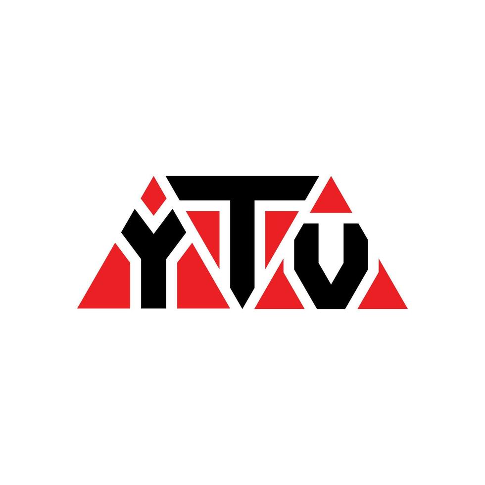 design del logo della lettera del triangolo ytv con forma triangolare. ytv triangolo logo design monogramma. modello di logo vettoriale triangolo ytv con colore rosso. logo triangolare ytv logo semplice, elegante e lussuoso. ytv